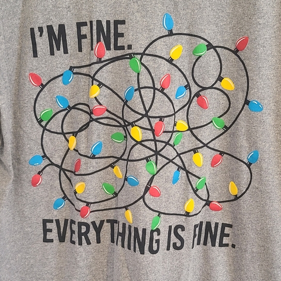 Humorous Christmas Graphic Tee "I'm Fine" - Picture 2 of 4